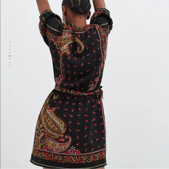 NWT Zara Chic Paisley Wrap Dress - Picture 10 of 13